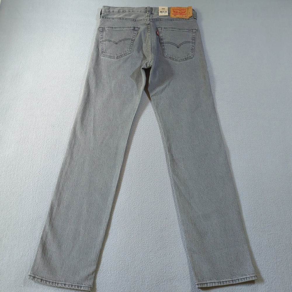 Levis 501 Original Stretch Mens Grey Straight Leg Button Fly Jeans 32x34 NWT - Picture 6 of 11